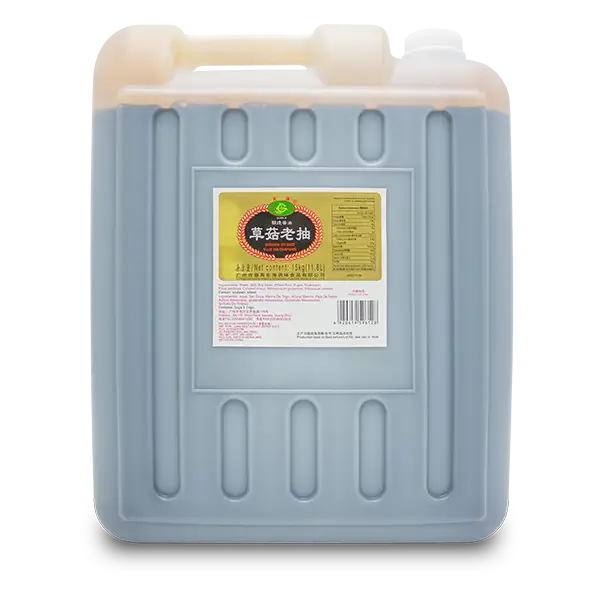 Salsa de soya con champiñones para chifas, restaurante y mayoristas